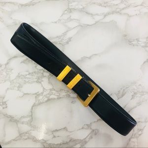 MaxMara Black Leather Belt / Small size